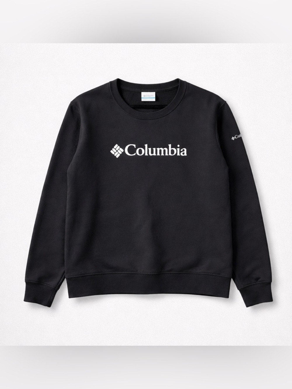 Columbia Black Logo Crewneck Sweatshirt – Classic Pullover (large)